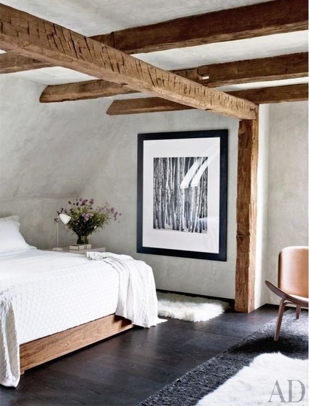 A home interior with stucco on frames 