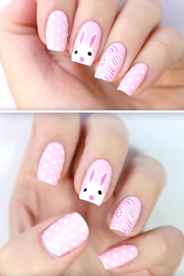 Baby pink easter nails