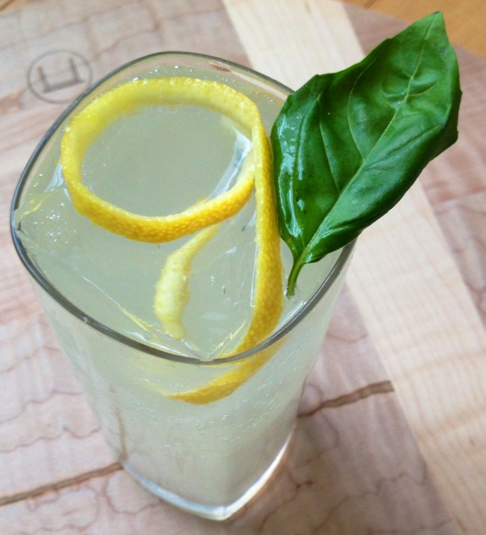 Basil tom collins cocktail