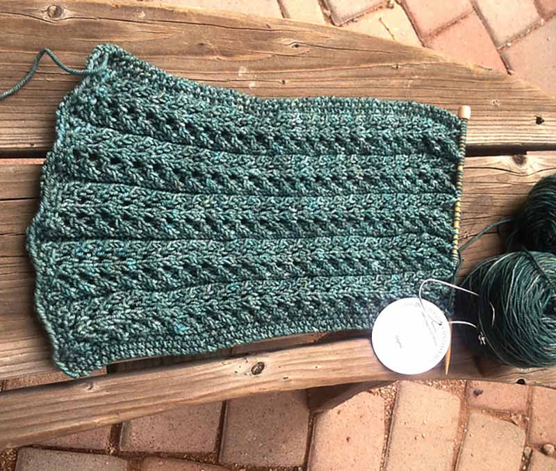 Birch trees scarf beginner knitting pattern