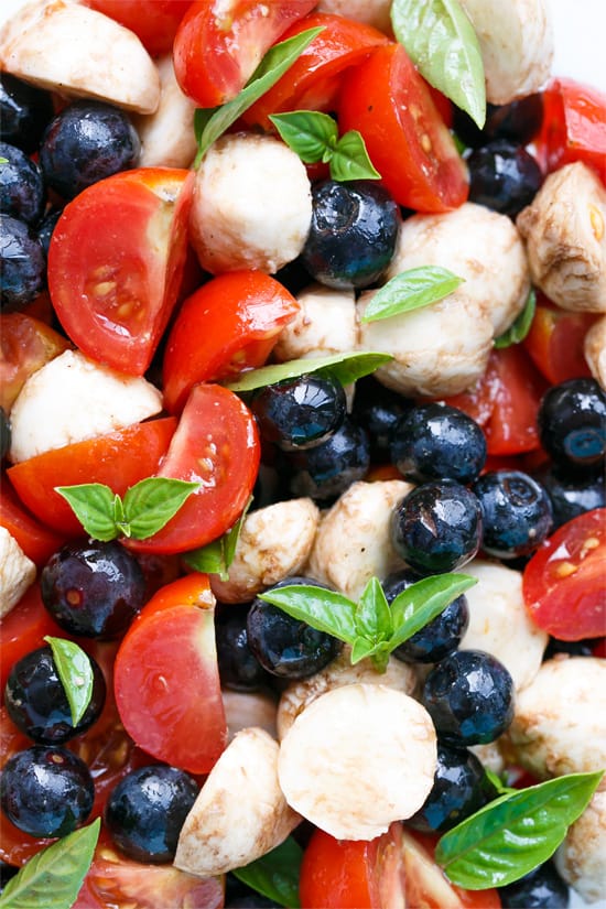 Blueberry caprese salad