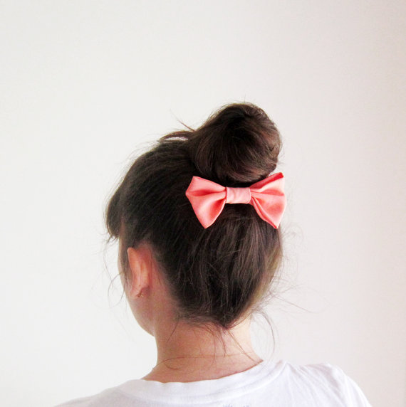 Bun with bow long hairdo