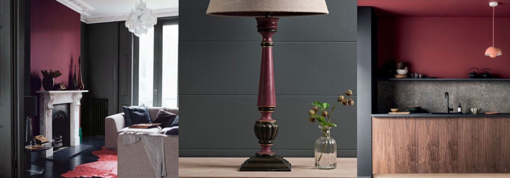 Burgundy and charcoal in home design