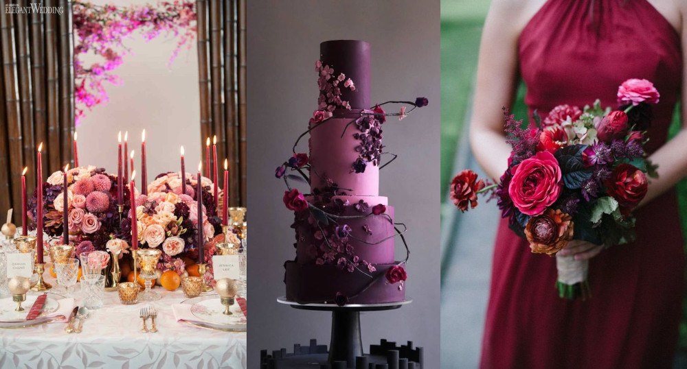 Burgundy and purple in weddings