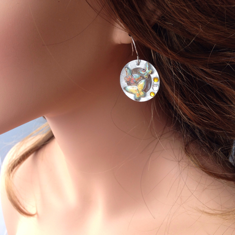 Butterfly resin earrings