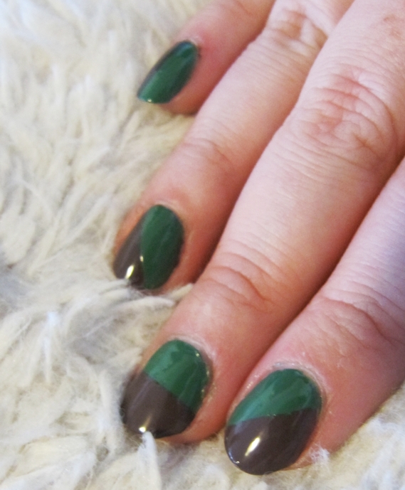 Camo deep french manicure