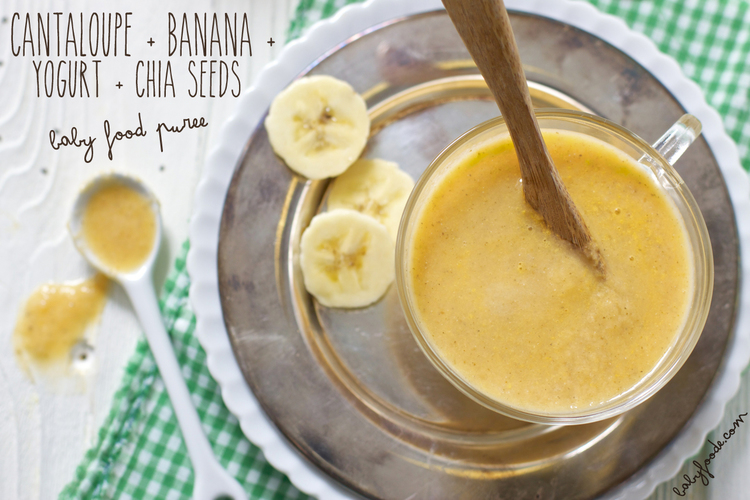 Cantaloupe banana yogurt with chia seeds