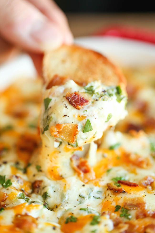 Cheesy bacon spinach dip