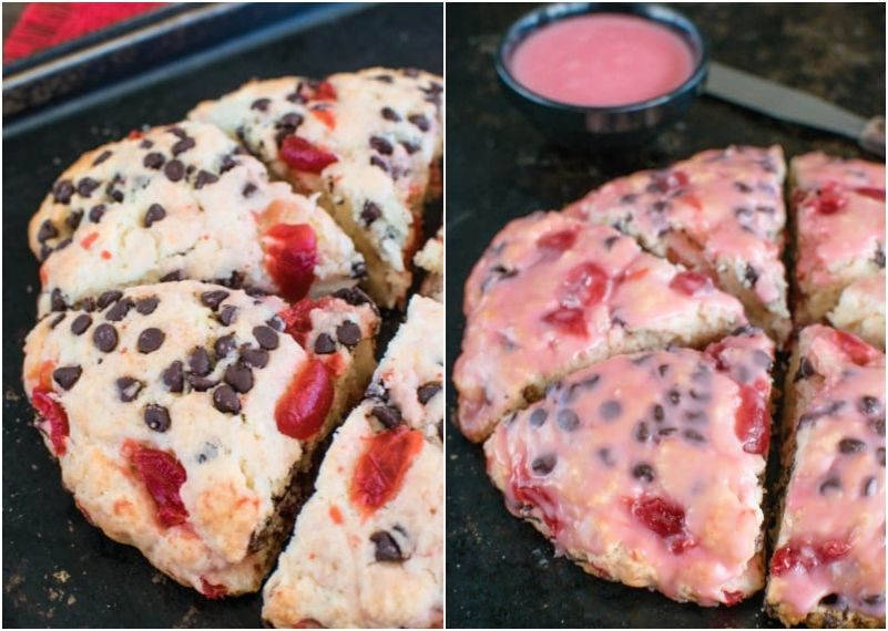 Cherry chocolate chip scones