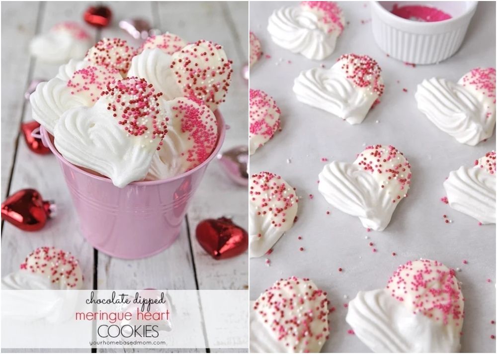 Chocolate dipped meringue cookies