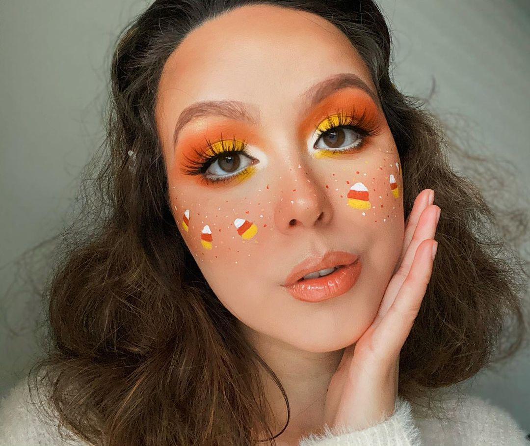 Cute halloween makeup candy corn