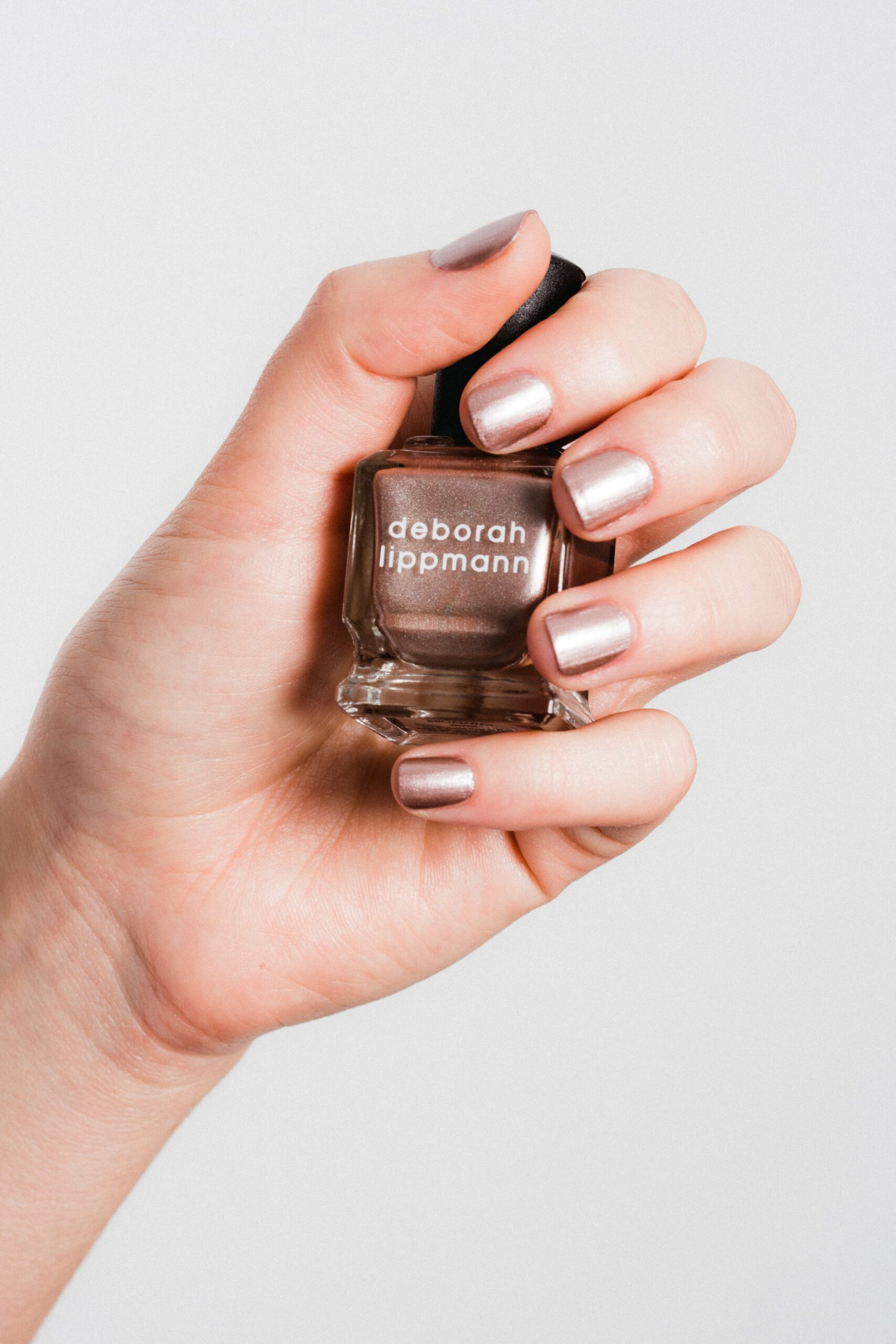 Deep rose gold manicure
