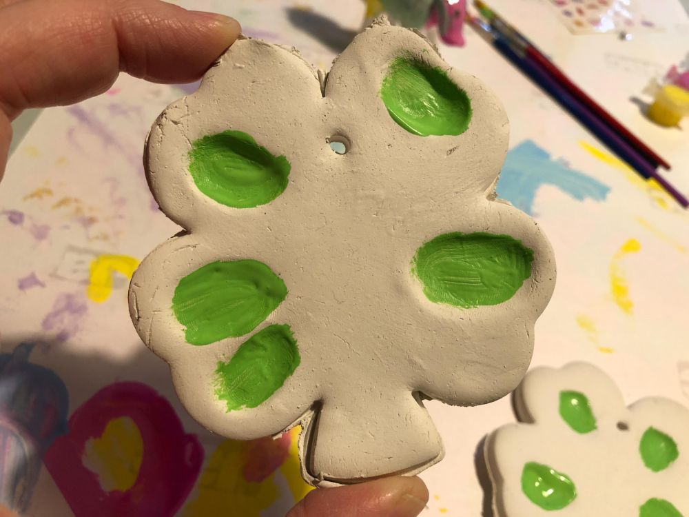 Diy clay fingerprint shamrock