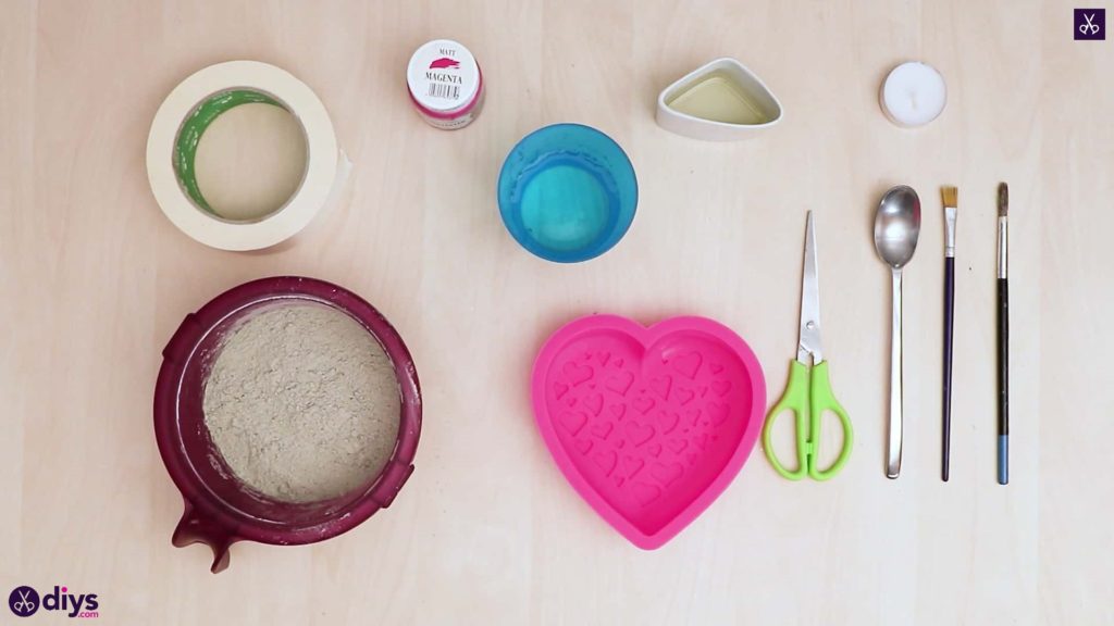 Diy concrete heart candle holder materials