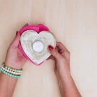 Diy concrete heart candle holder removing mold
