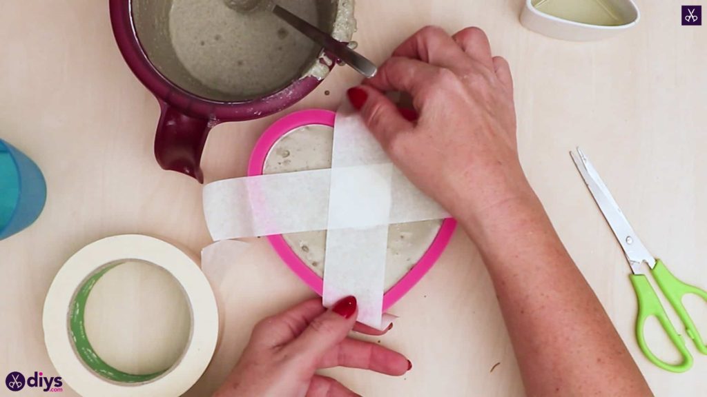Diy concrete heart candle holder washi tape