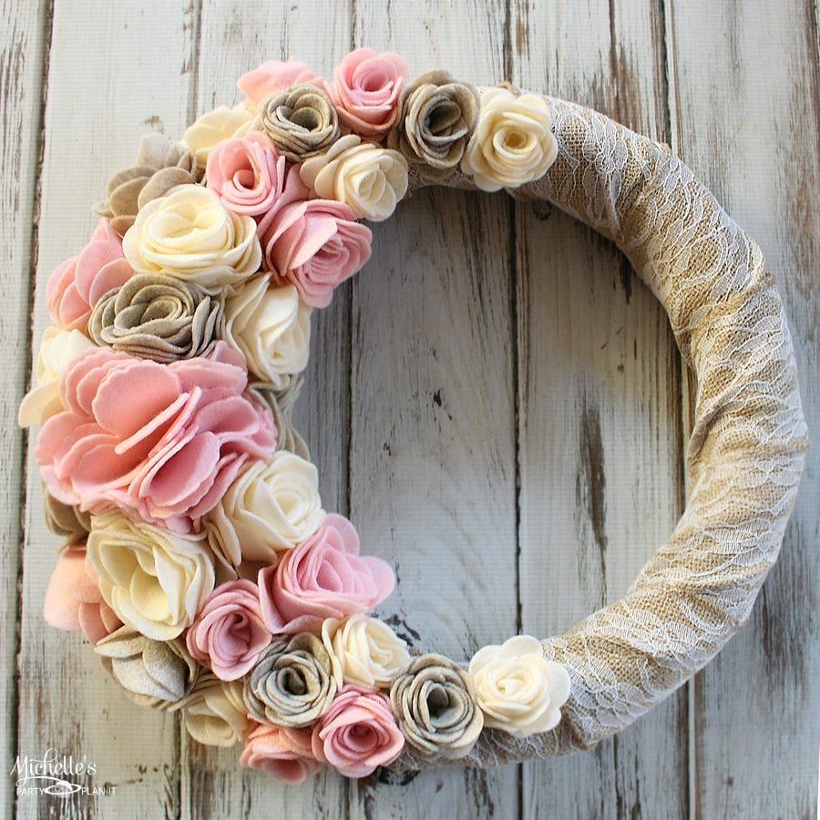 Diy felt flower wreath
