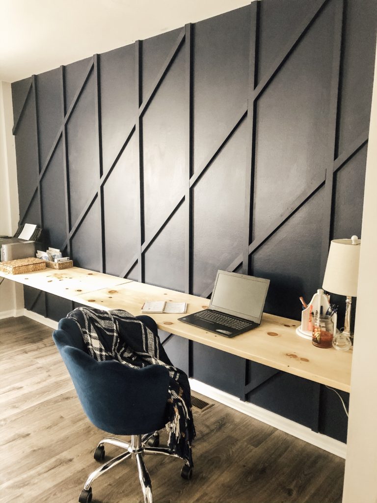 Diy floating long desk