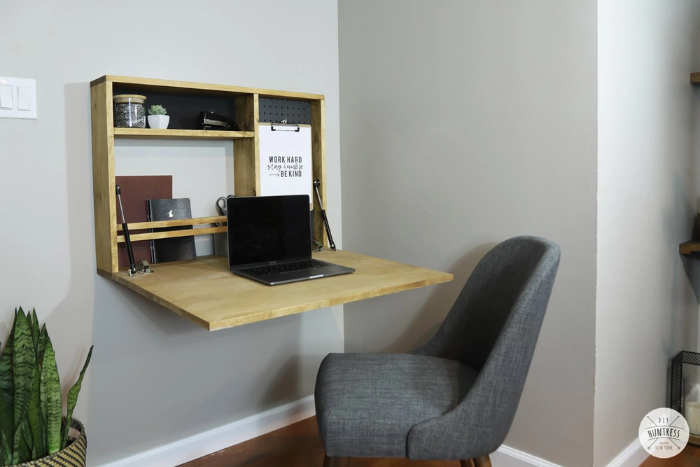 Diy fold down wall desk
