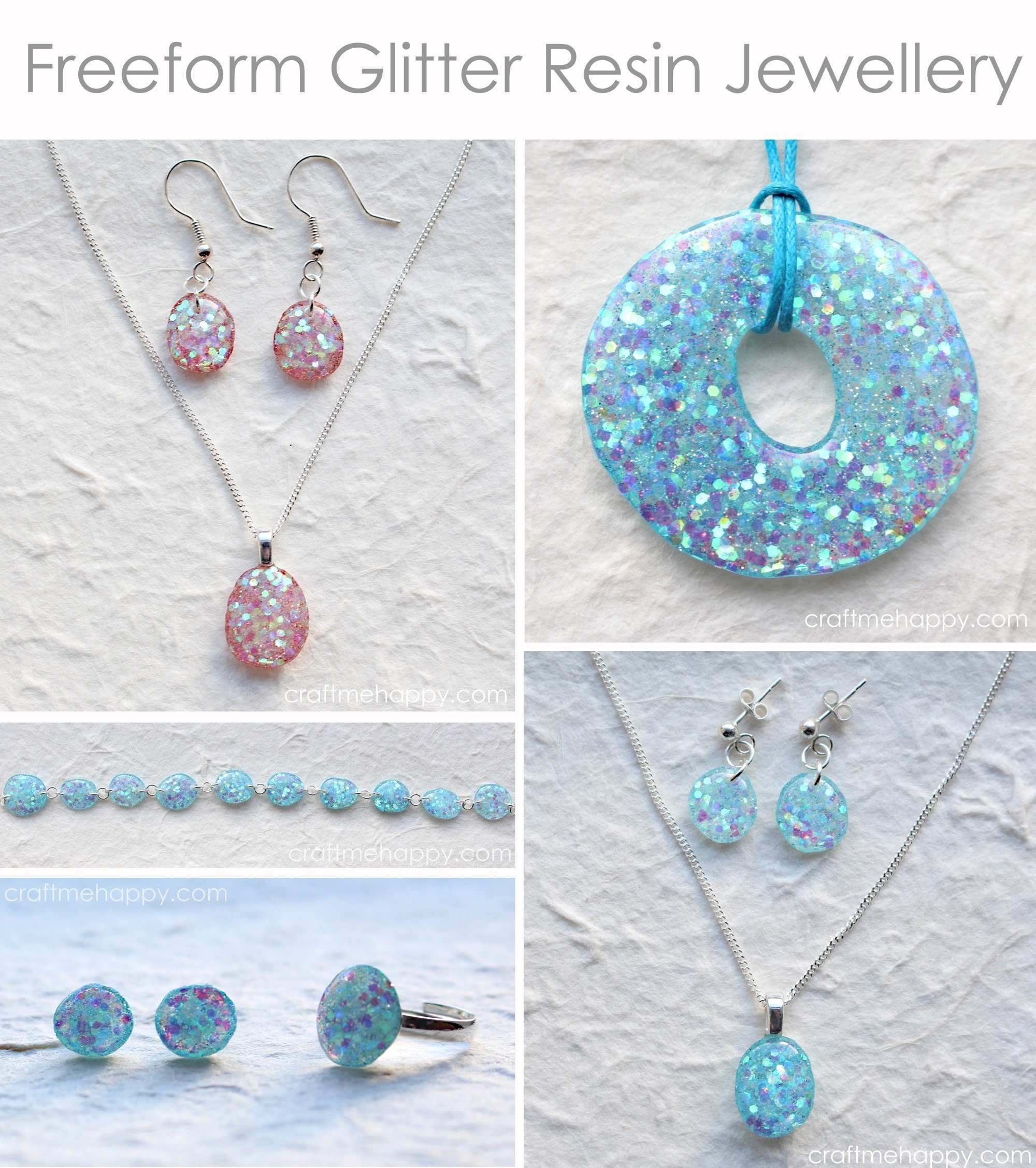 Diy glitter resin jewelry