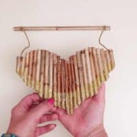 Diy hanging twig heart