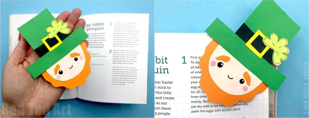 Diy leprechaun corner bookmark