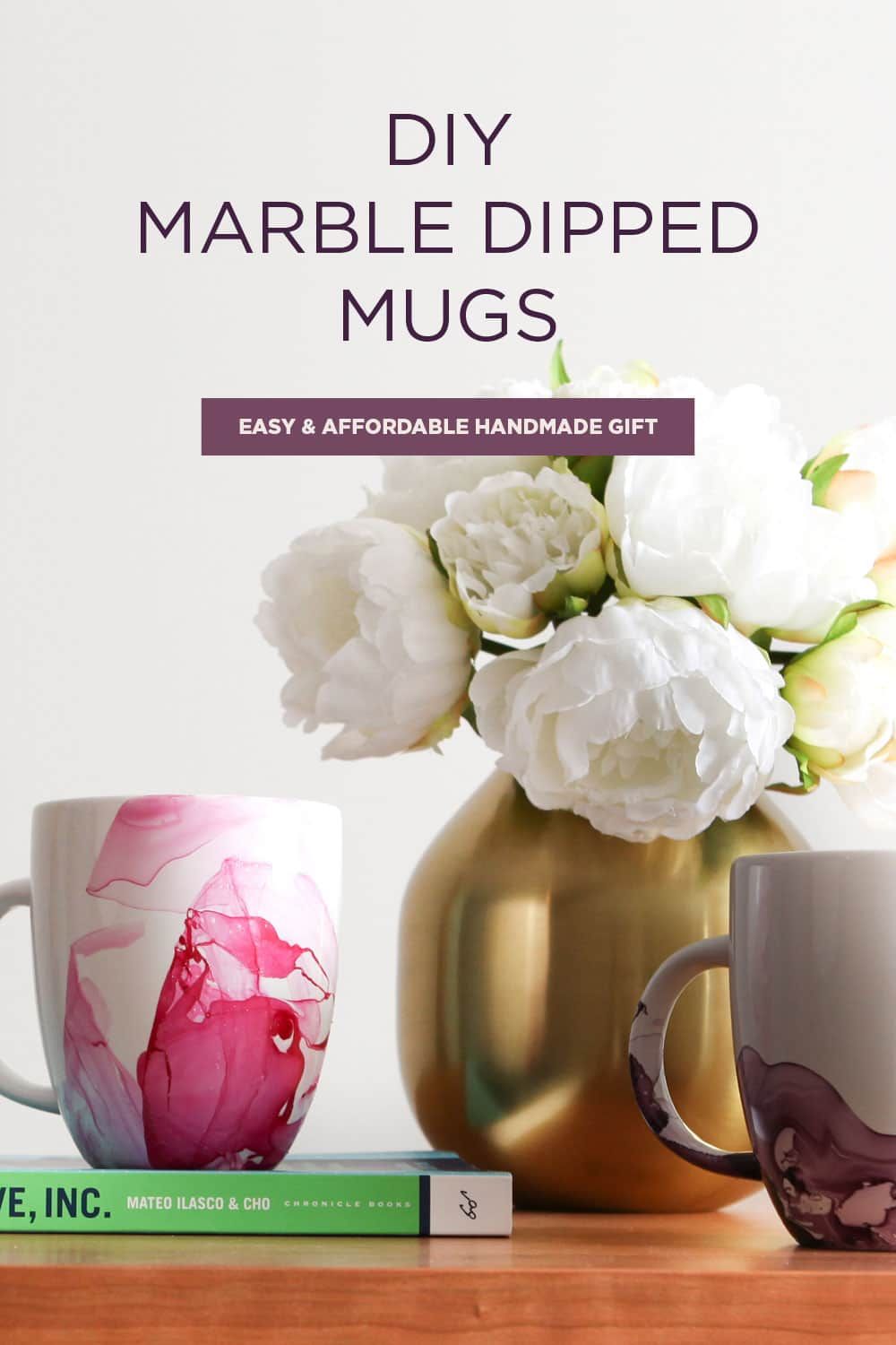 Diy marble dipped mug