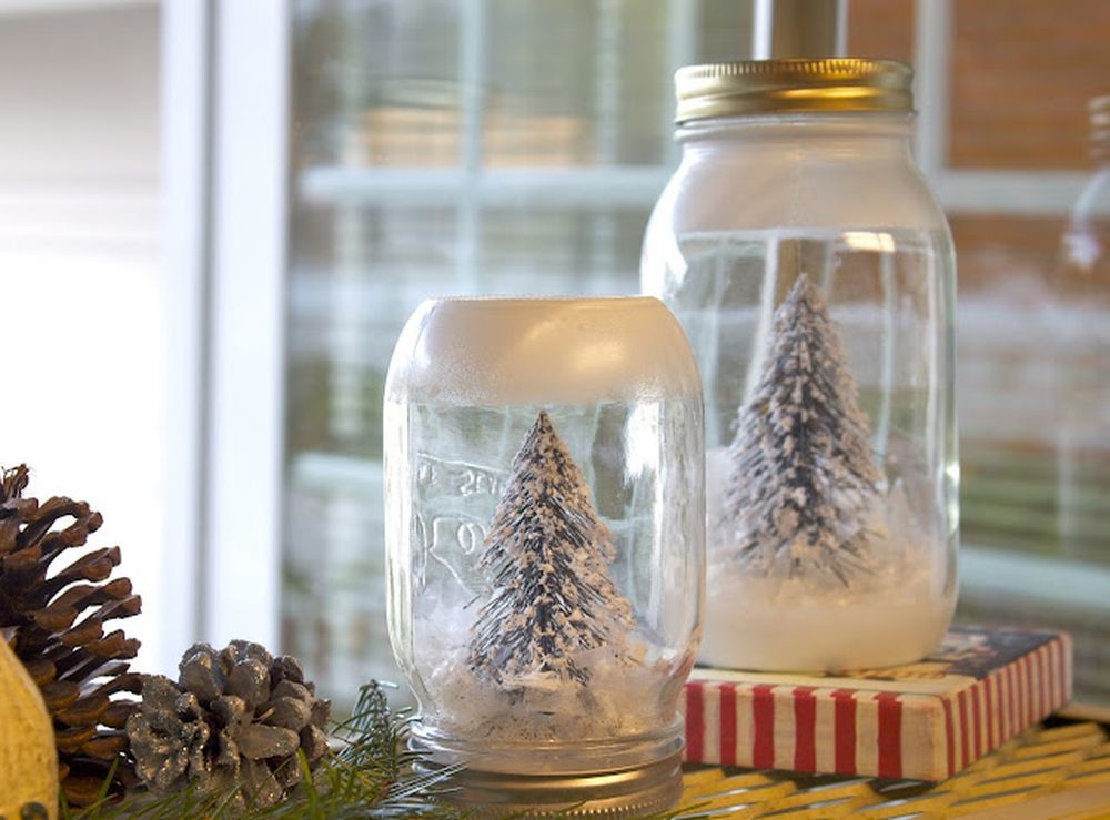Diy mason jar snow globe