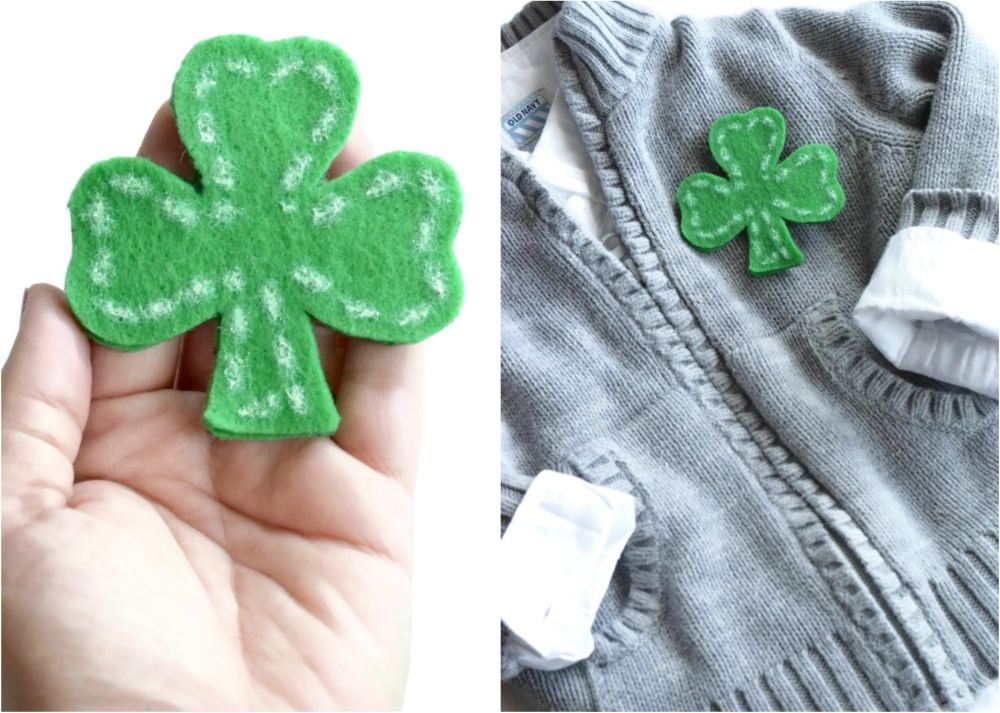 Diy no sew shamrock pin