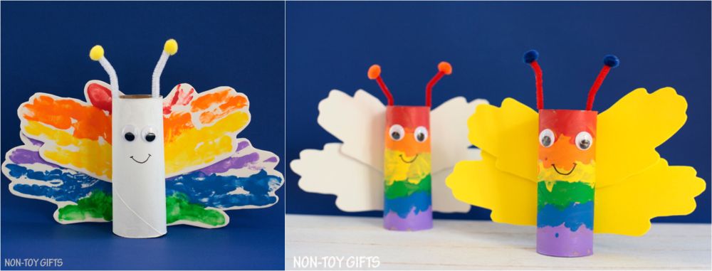 Diy paper roll rainbow butterfly