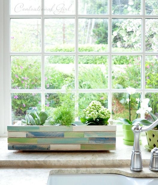 Diy pastel wood shim window box