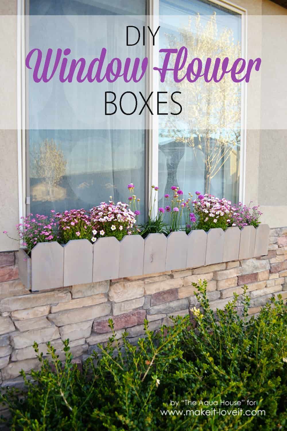Diy picket fence window flower box