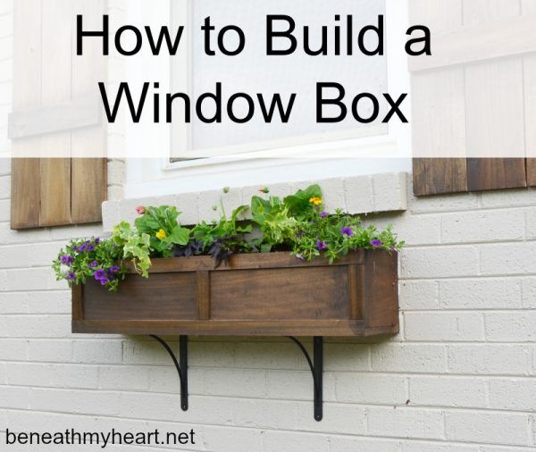 Diy poplar board window box with black support brackets