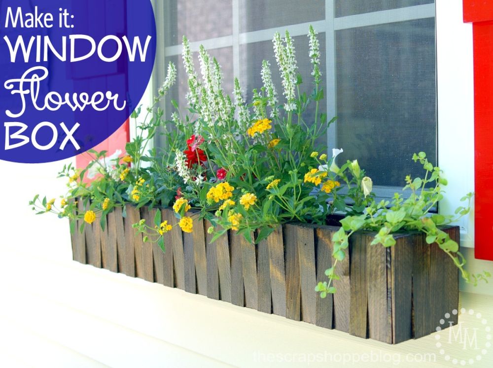 Diy walnut stained wood shim window box