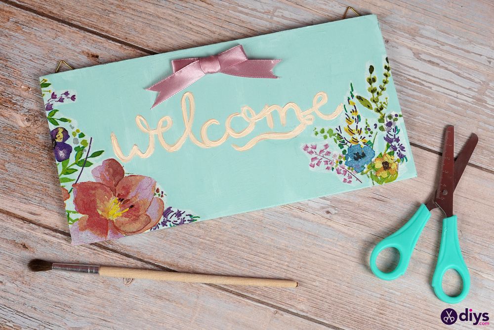Diy welcome wood board (1)