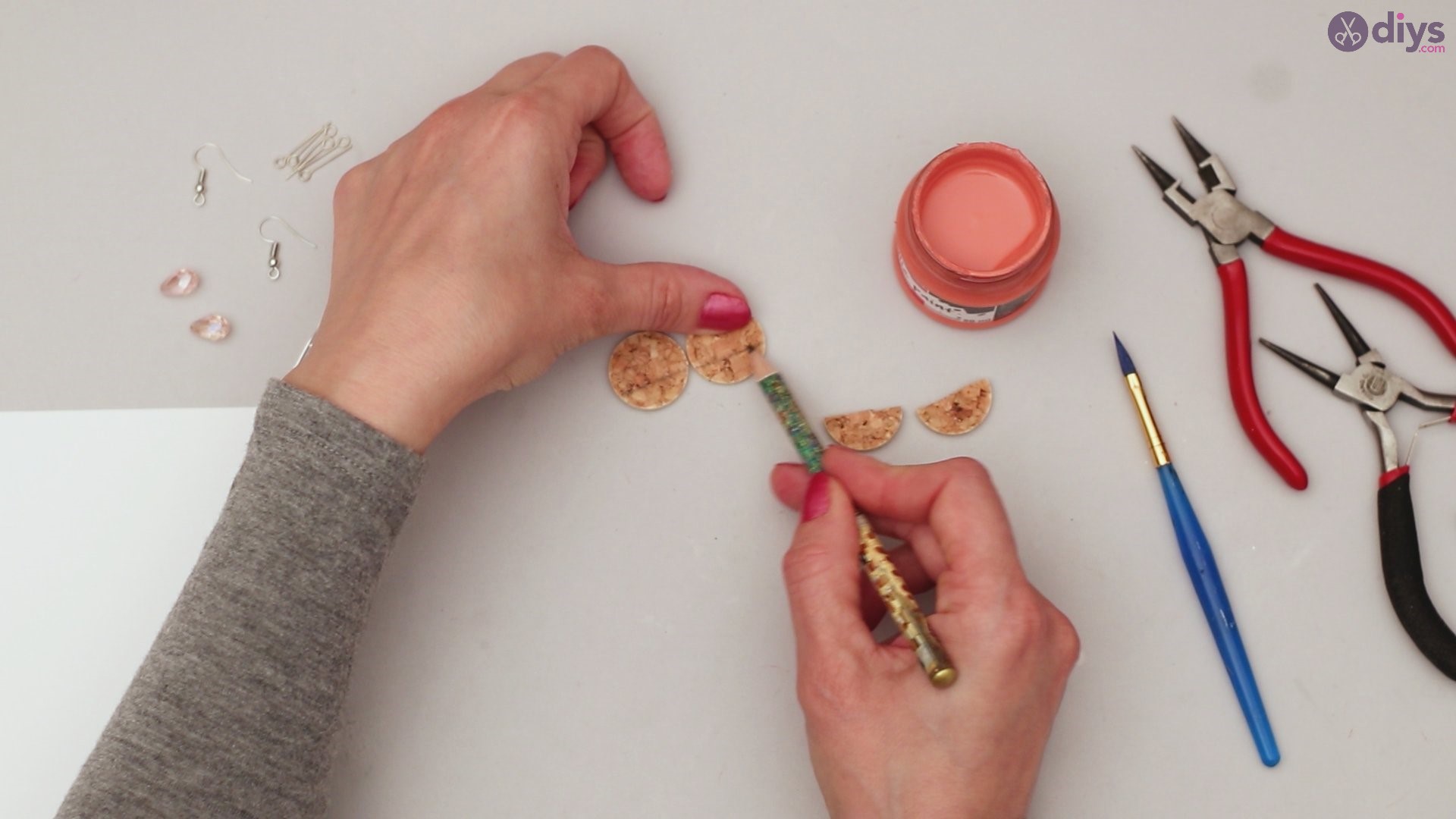 Diy wine cork earring (9)