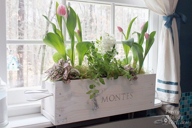 Diy wine crate window box