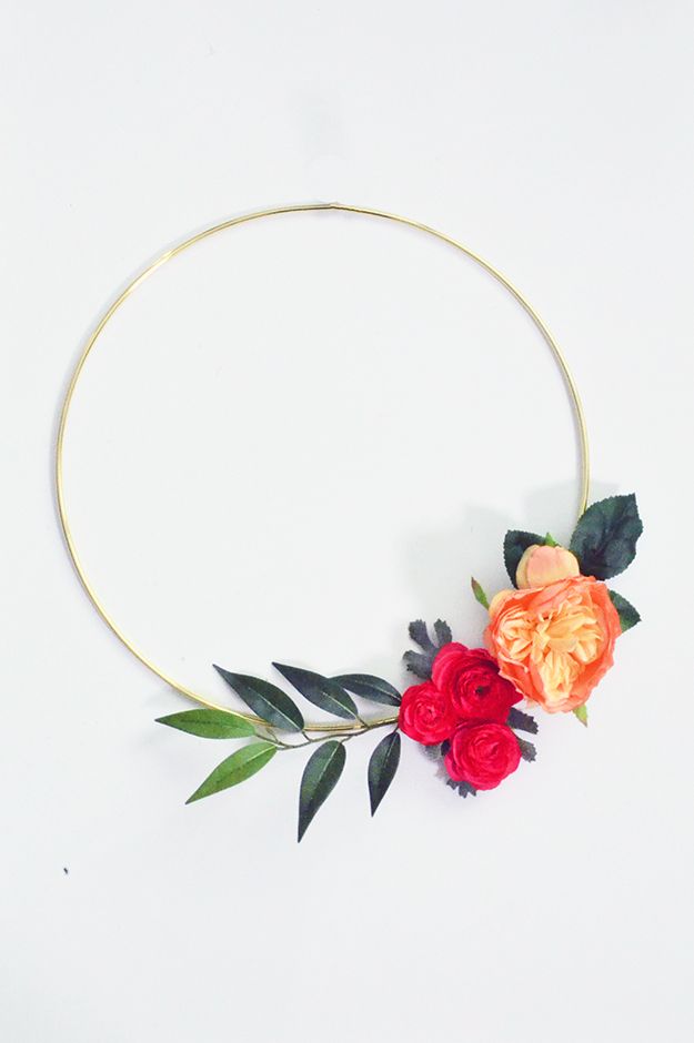 Diy wire ring floral modern wreath