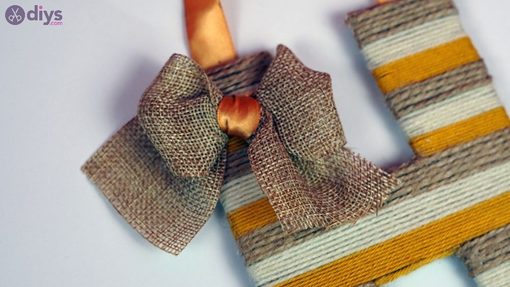 Diy yarn wrapped letters mother christmas gifts