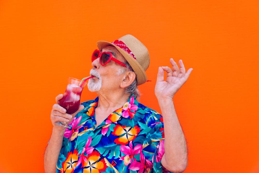 Eccentric party guy 80s style clothing