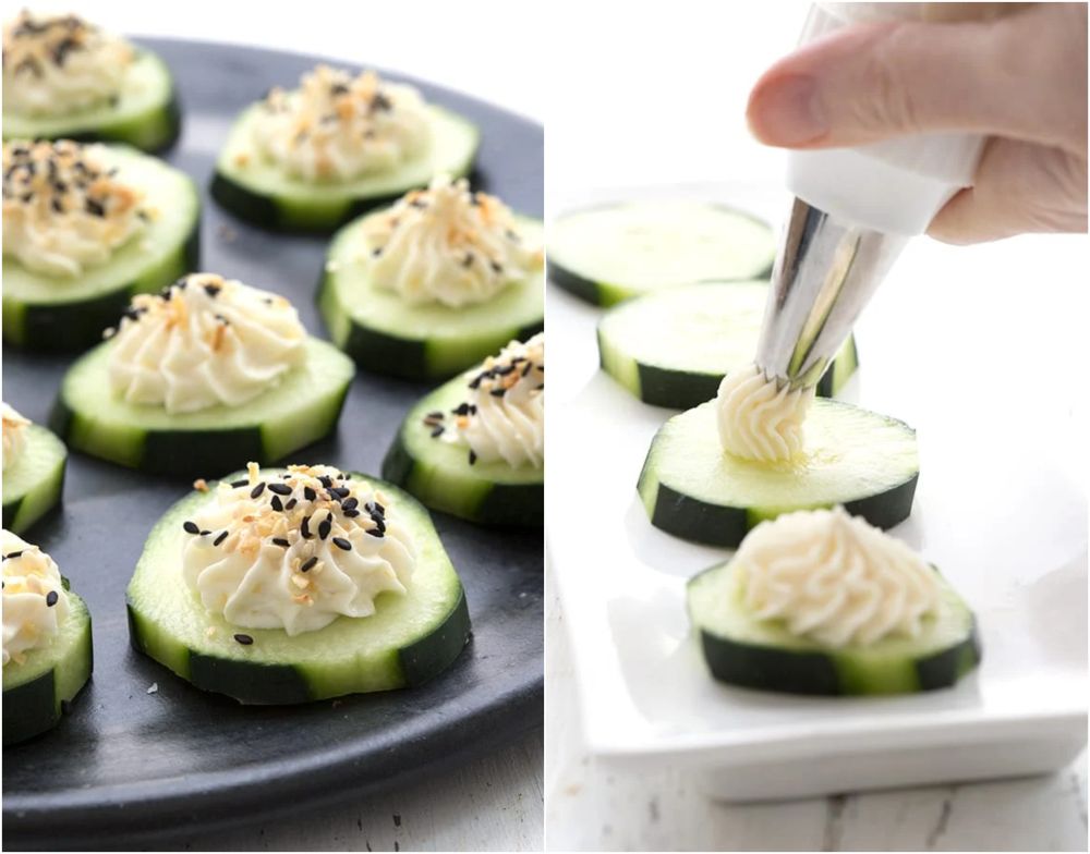 Everything bagel cucumber bites
