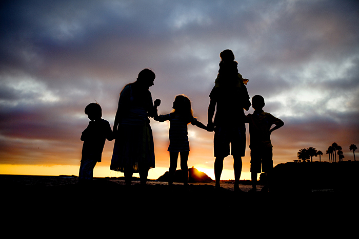 Family silhouette picture