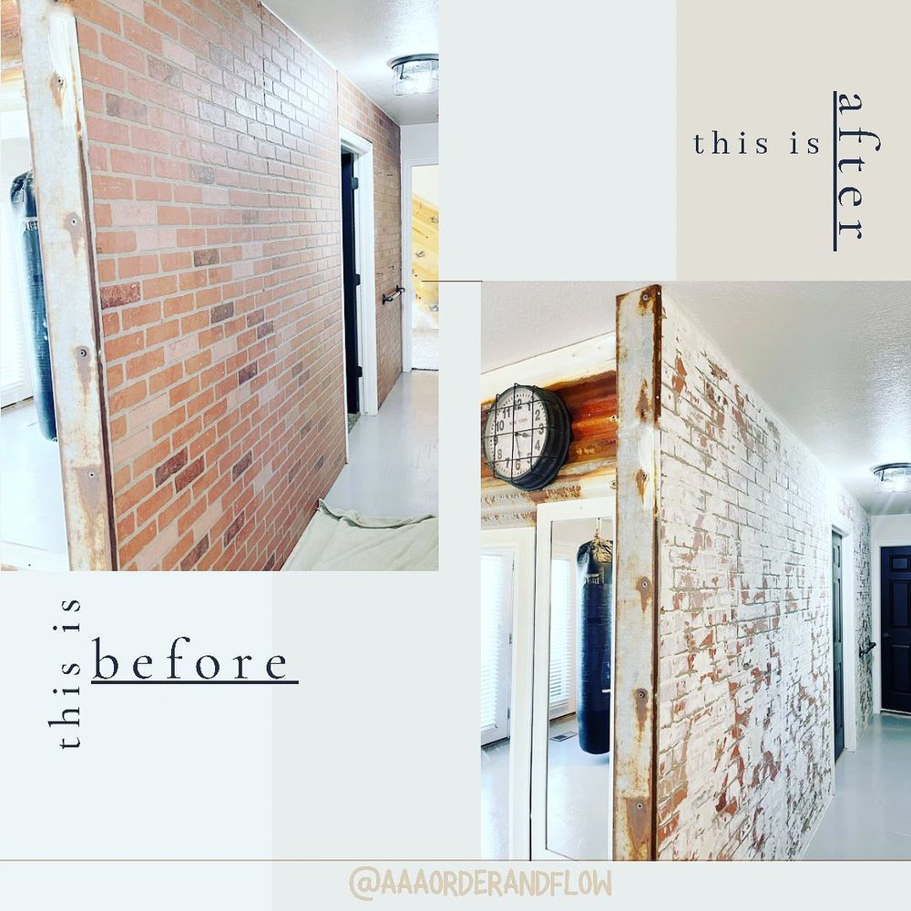 Faux brick interior wall 