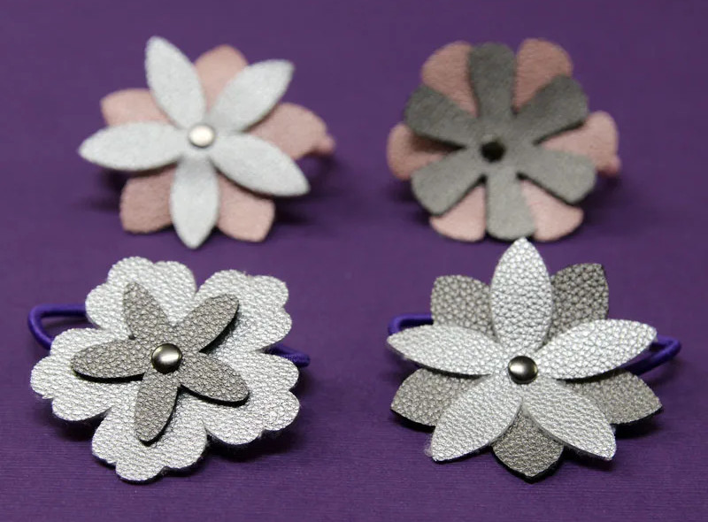 Faux leather hair ties
