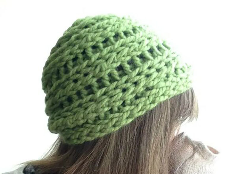 Fingerknit beanie beginner knitting pattern