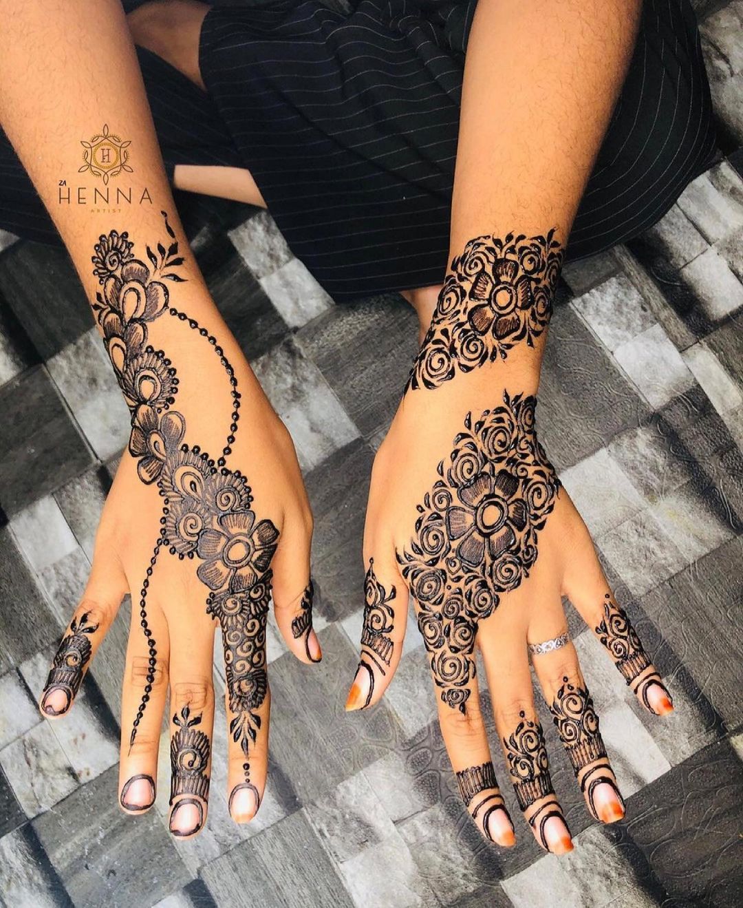 Floral henna