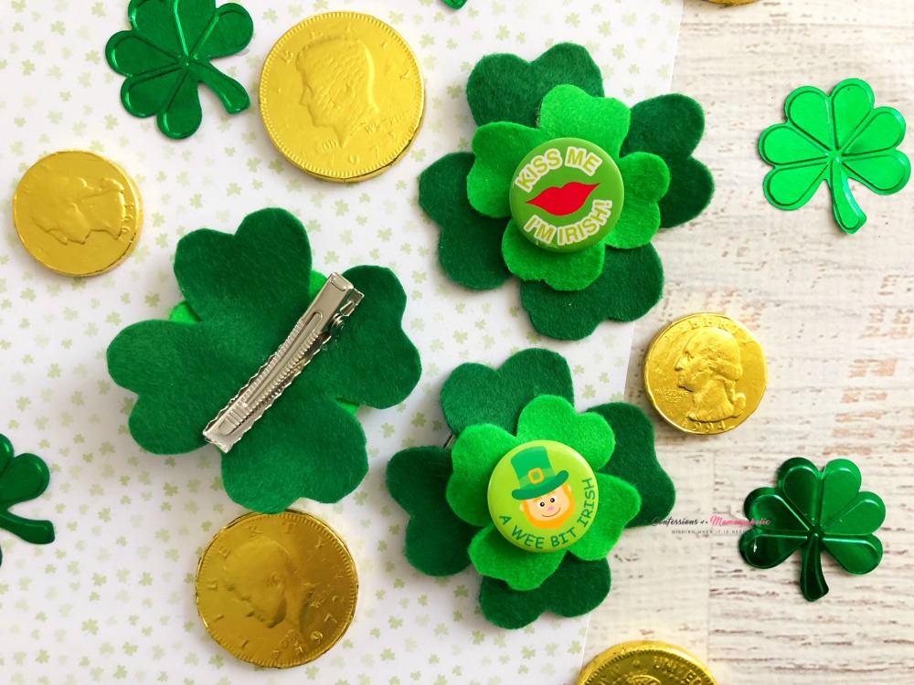Four leaf clover hair clips