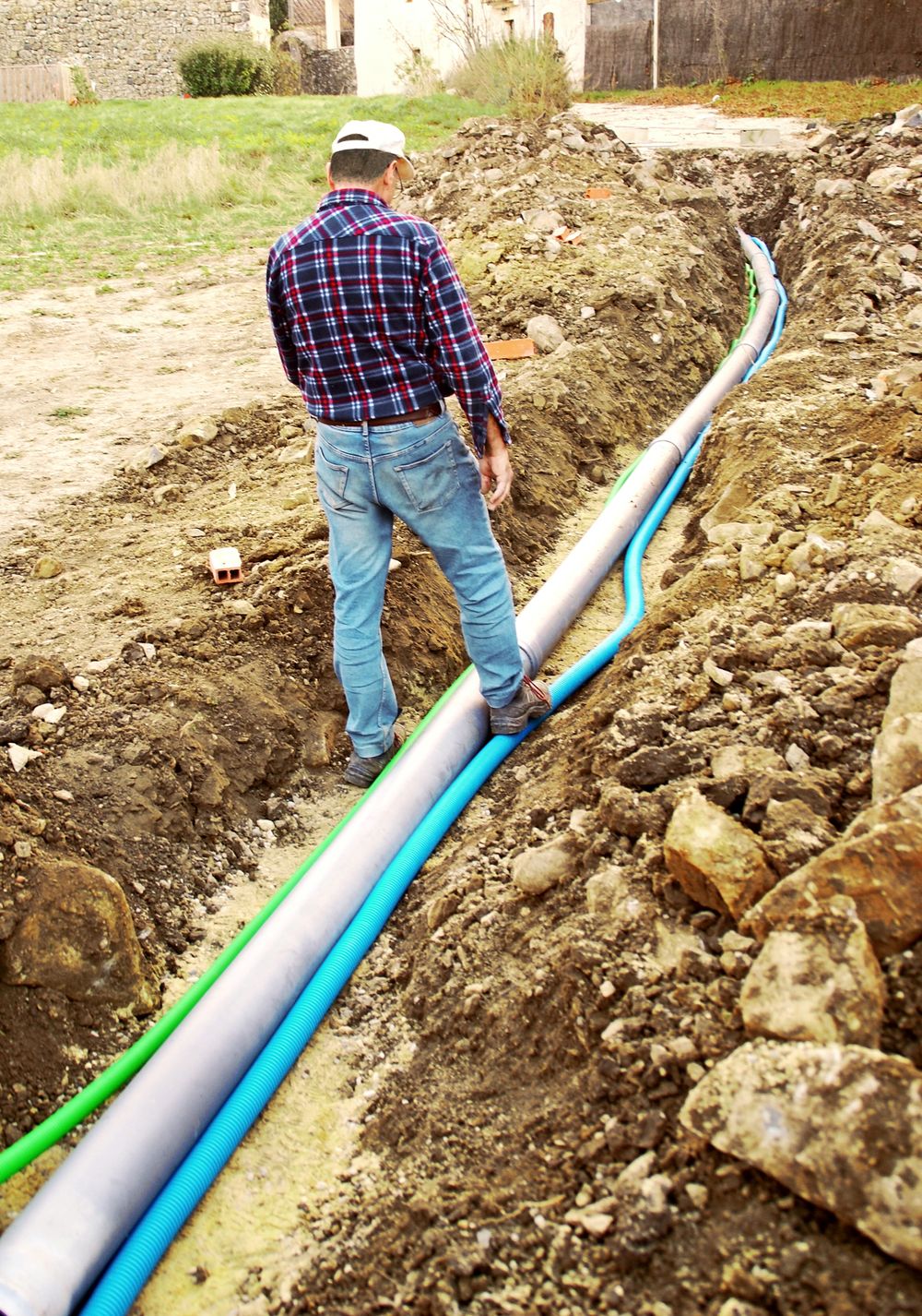 French drain installation