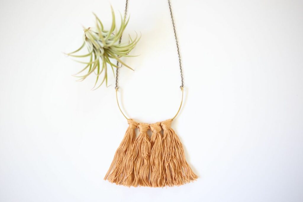 Fringe brass necklace