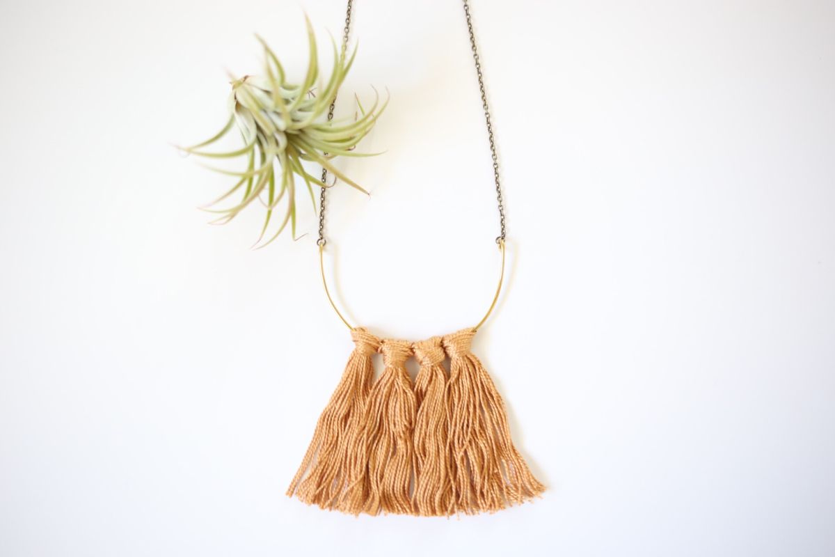 Fringe brass necklace